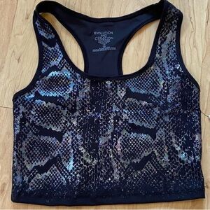 NWOT Evolution and Creation Black Iridescent Crop Top